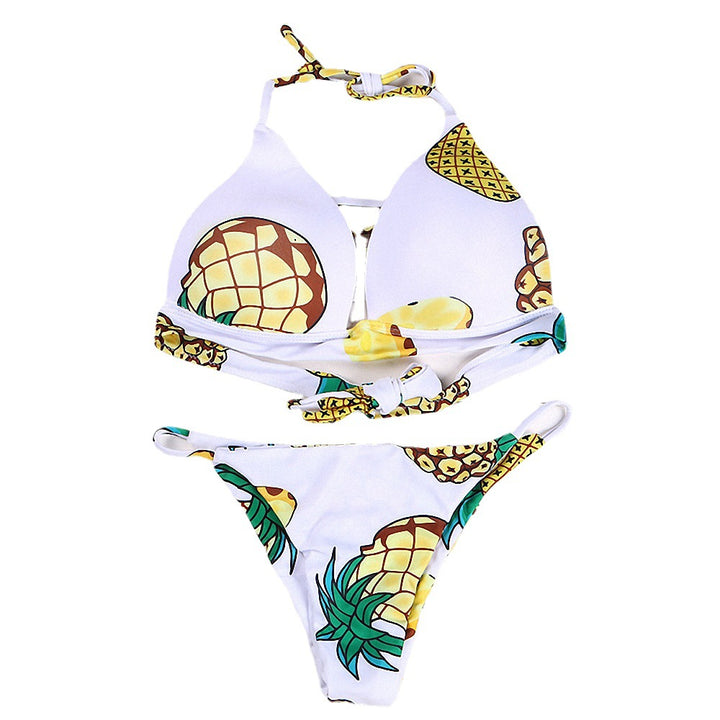 Damen Triangel-Bikini mit fröhlichem Ananas-Muster Drune