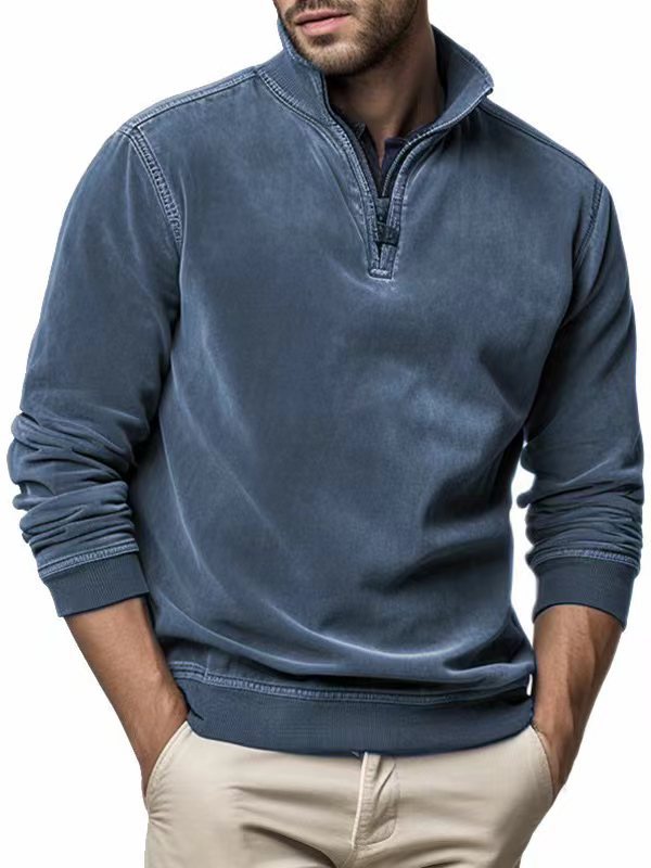 Herren sportlicher Pullover mit praktischem Stehkragen Drune