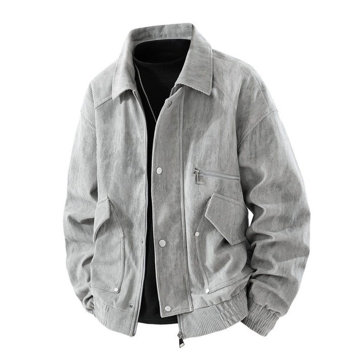 Herren Cord-Blouson mit Reißverschluss, Brustreißverschluss, Klapp- und Reißverschlusstaschen sowie elastischen Bündchen Drune