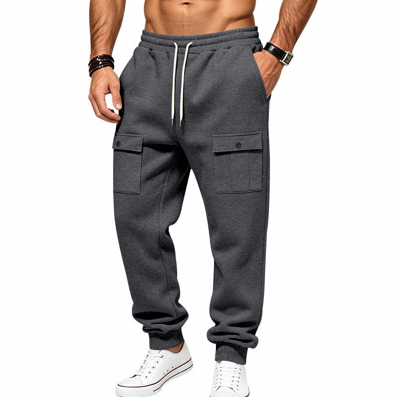 Herren Cargo-Jogginghose mit elastischem Bund und aufgesetzten Klappentaschen Drune