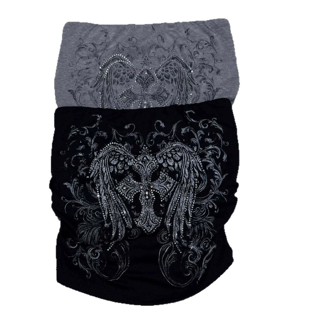 Damen schulterfreies Top mit eleganter Strass-Verzierung Drune