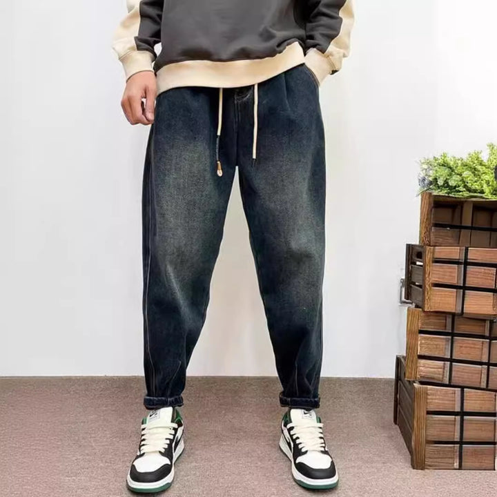 Herren Modische Ripped Denim Jeans mit einzigartigen Patches Drune