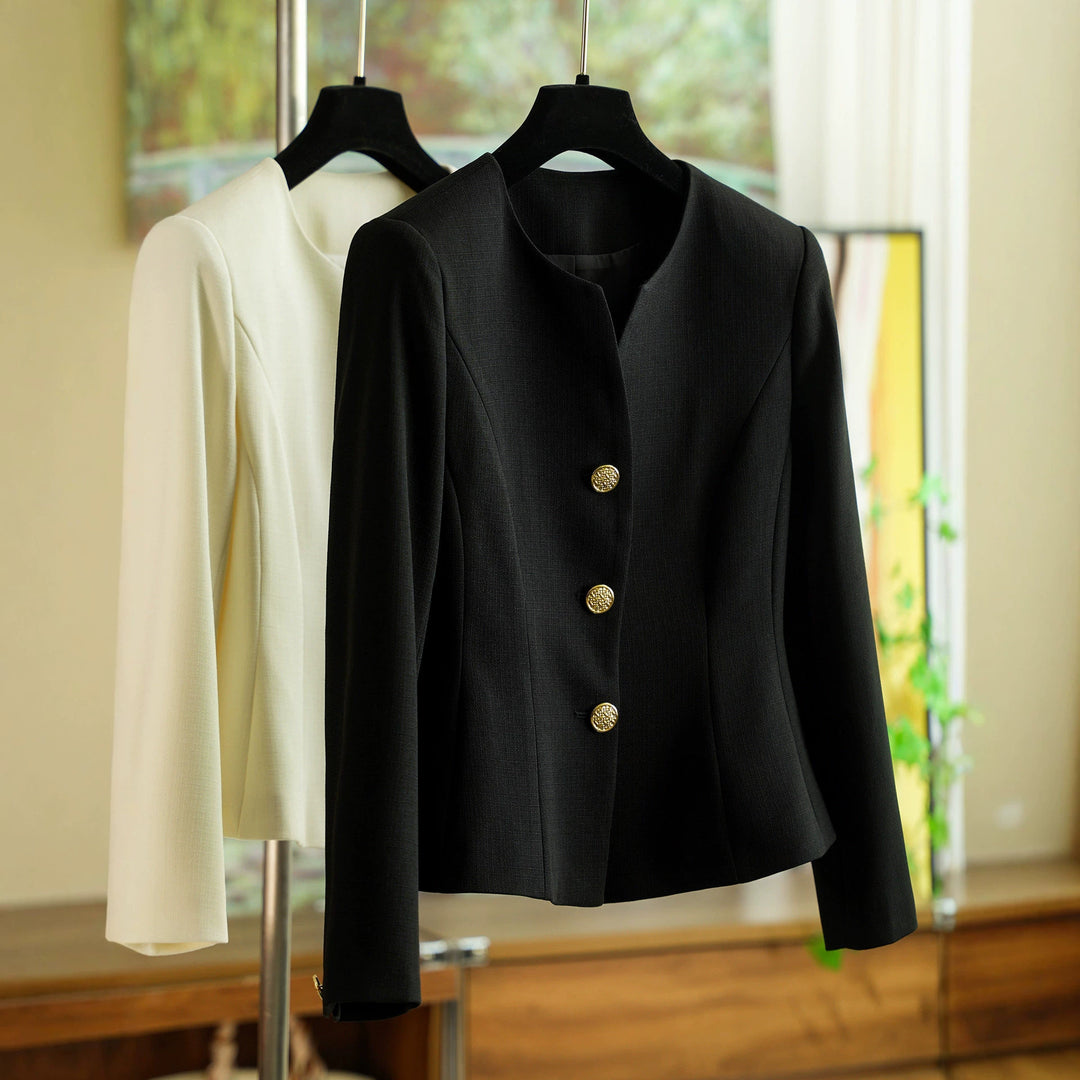 Damen Elegant geschnittener Blazer mit Schmuckknöpfen Drune