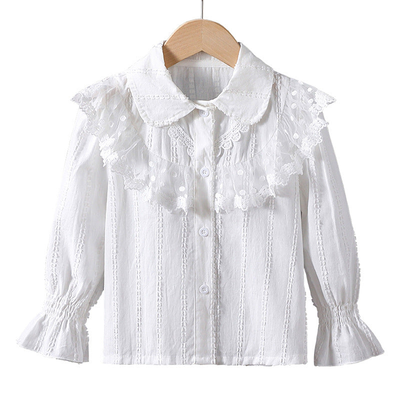 Mädchen Bluse mit eleganter Rüschendekoration Drune
