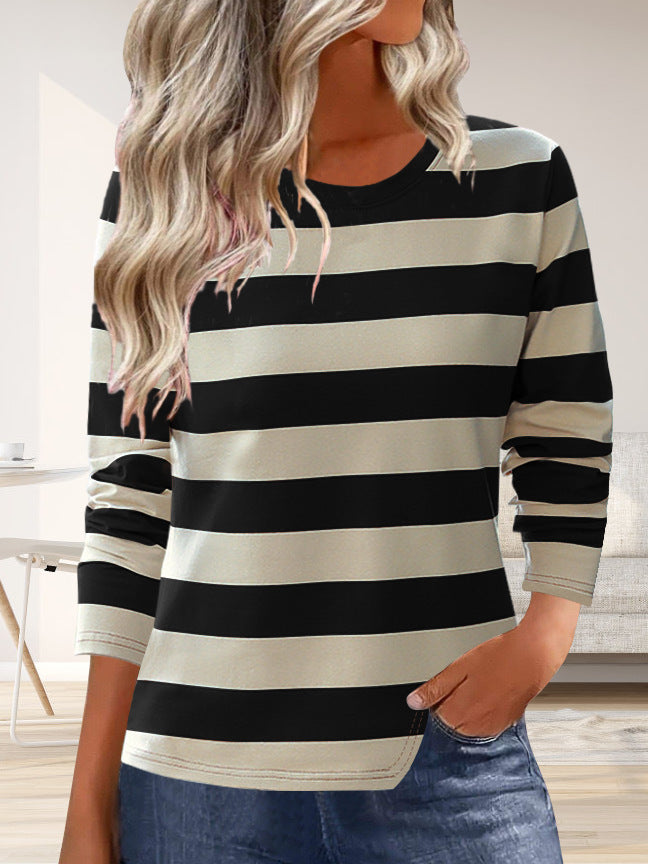 Damen Langarmshirt mit modernem Streifenmuster und bequemer Passform Drune