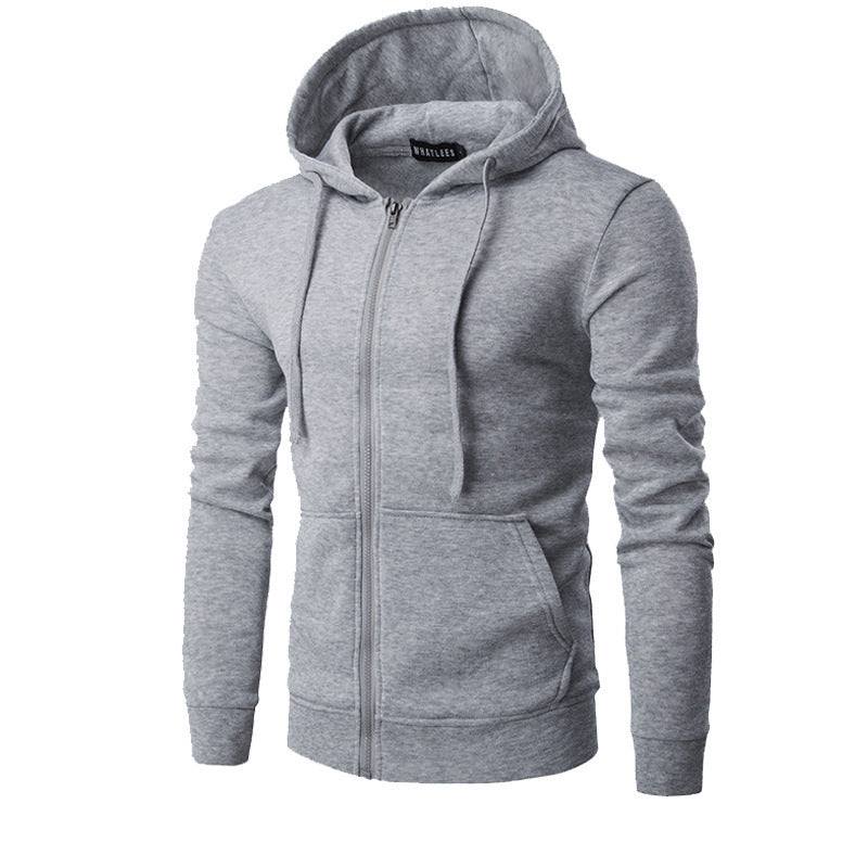 Herren nan schmal geschnittene Zip-Hoodie Jacke mit weichem Fleece-Innenfutter und Kängurutaschen Drune