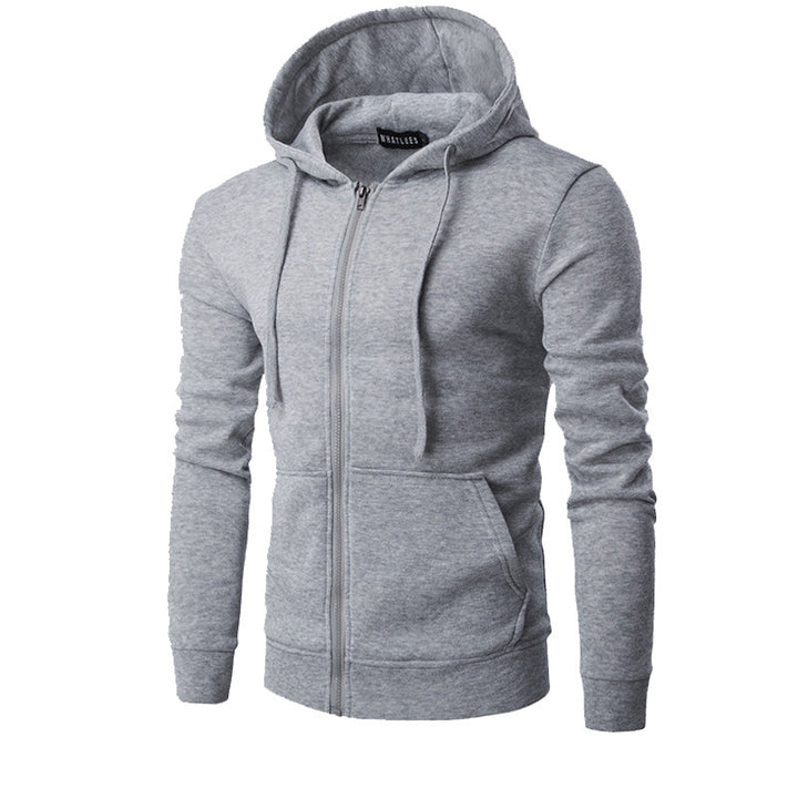 Herren nan schmal geschnittene Zip-Hoodie Jacke mit weichem Fleece-Innenfutter und Kängurutaschen Drune