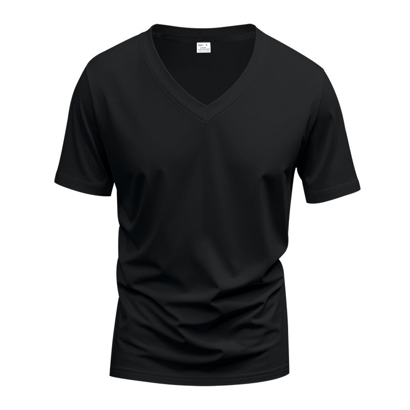 Herren V-Ausschnitt T-Shirt aus atmungsaktiver und schnelltrocknender Baumwolle Drune