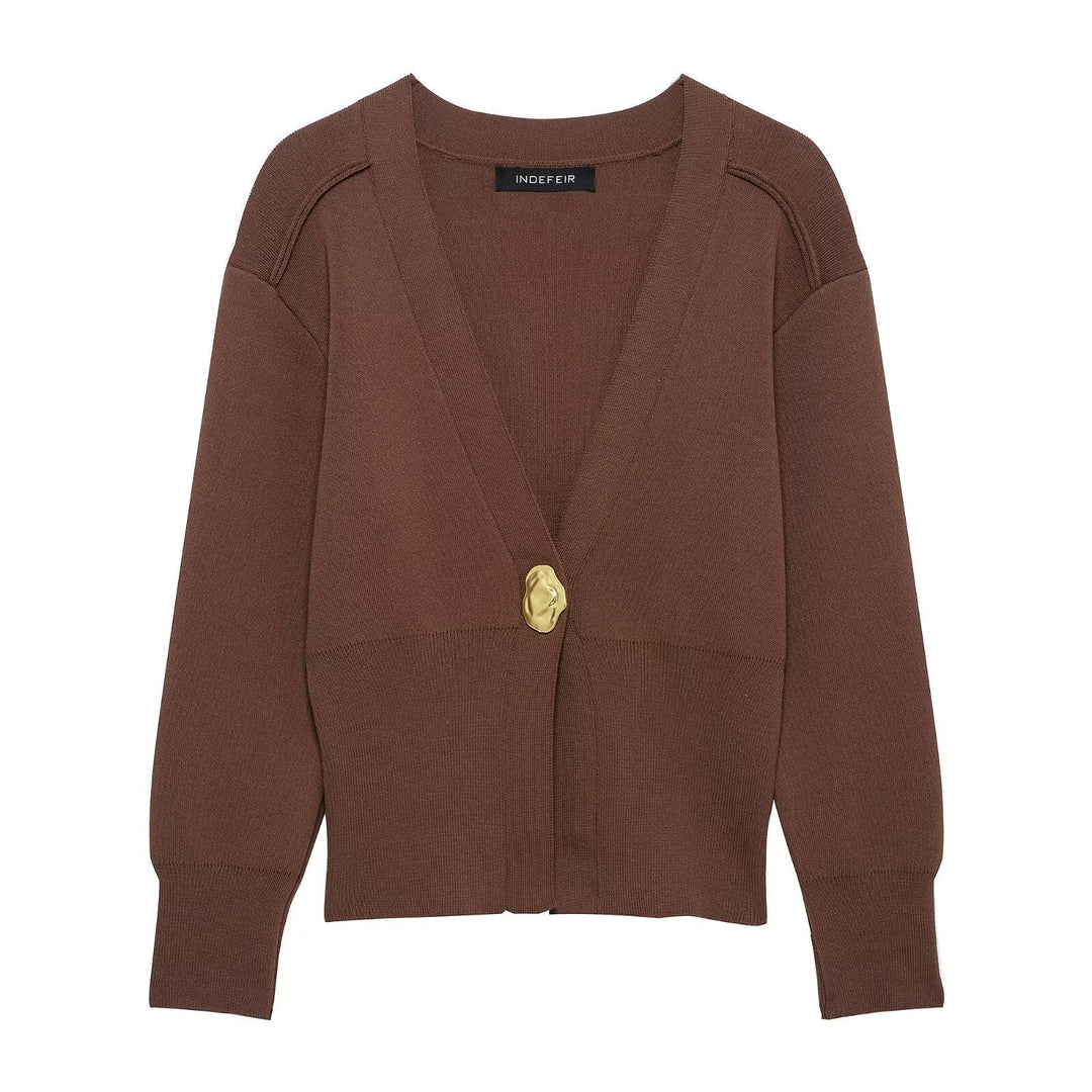 Damen lässige Strickjacke mit dekorativen Knopfdetails und elegantem Schnitt Drune