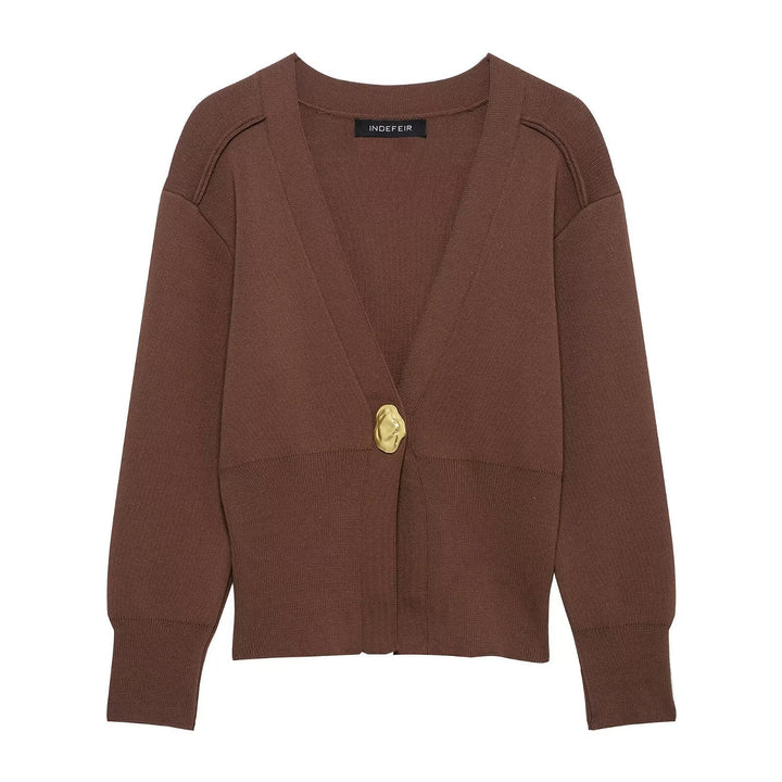 Damen lässige Strickjacke mit dekorativen Knopfdetails und elegantem Schnitt Drune