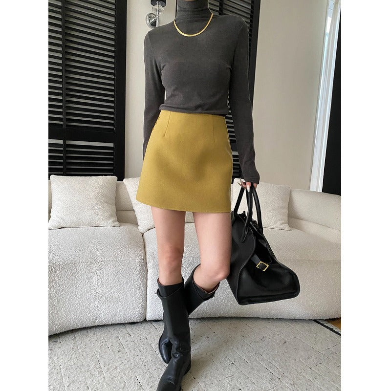 Damen elegantes Oberteil mit hohem Kragen und figurbetontem Schnitt Drune