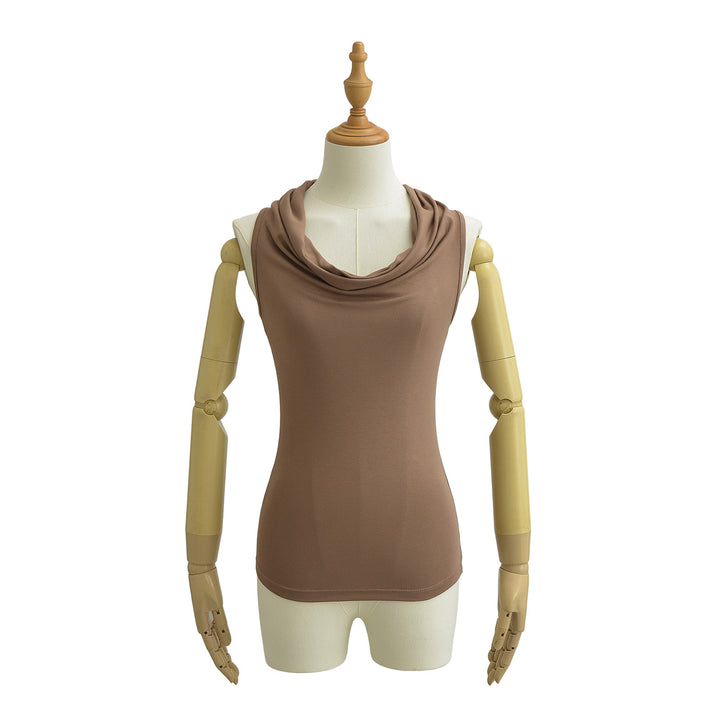 Damen ärmelloses Cowl-Top aus weichem, elastischem Material Drune