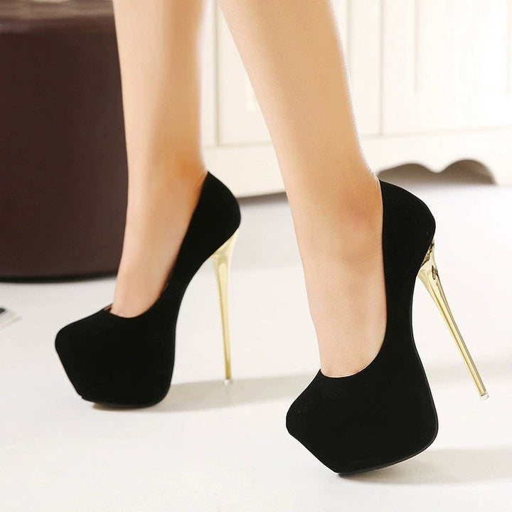 Damen High-Heel Pumps mit elegantem goldenen Absatz Drune