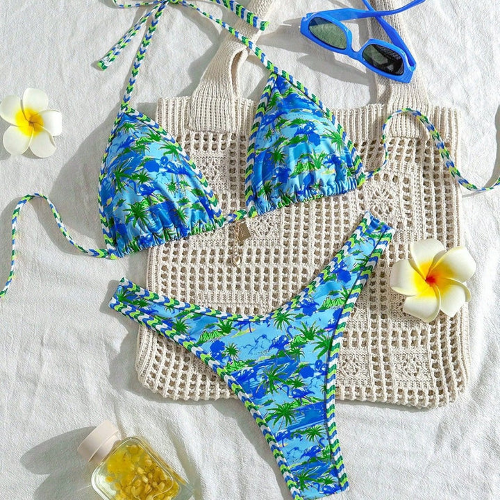 Damen Hochwertiger Triangel-Bikini mit maritimem Motiv Drune