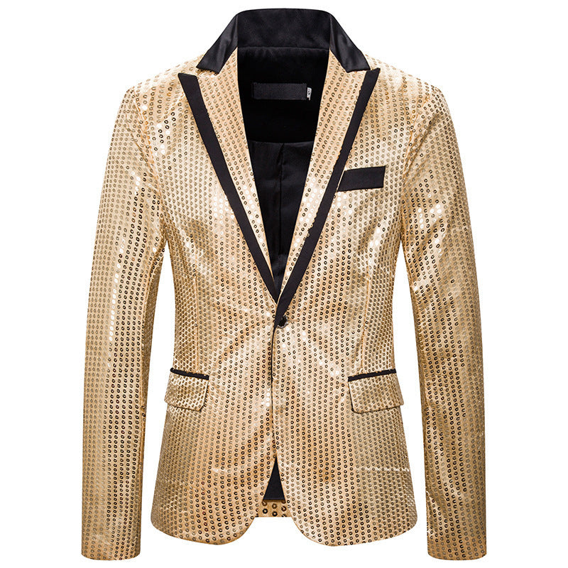 Herren eleganter Pailletten Blazer mit modernem Schnitt Drune
