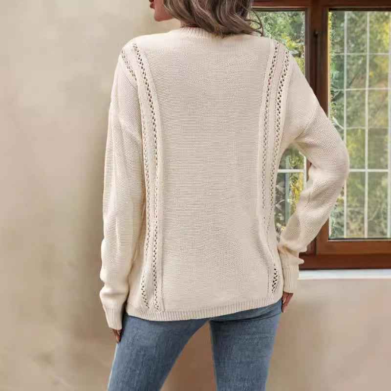 Damen Strickpullover mit luftiger Ajour-Optik und lässigem Schnitt Drune