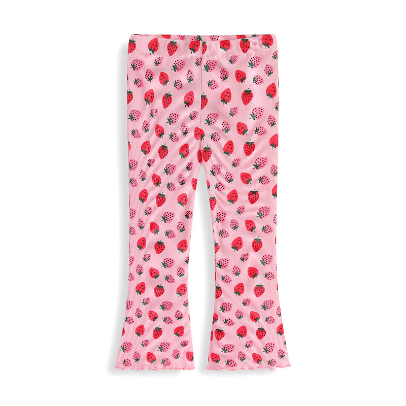 Mädchen Leggings mit fröhlichem Erdbeer-Muster Drune