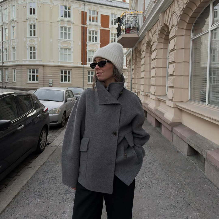 Damen Modische Oversized-Jacke aus hochwertigem Wollmix Drune