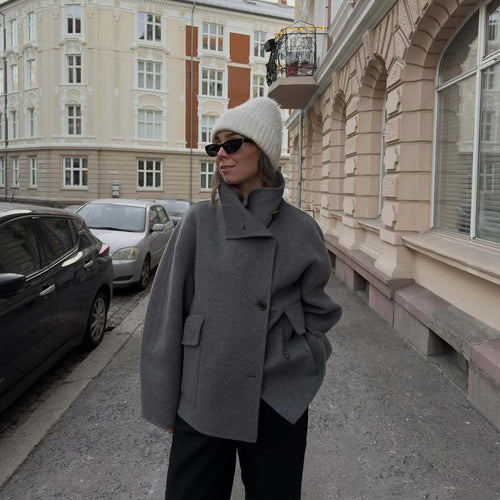 Damen Modische Oversized-Jacke aus hochwertigem Wollmix Drune