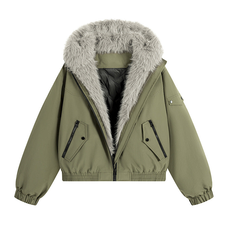 Damen Trendige Fleecejacke mit abnehmbarer Kapuze