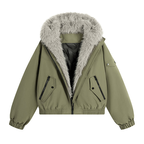 Damen Trendige Fleecejacke mit abnehmbarer Kapuze