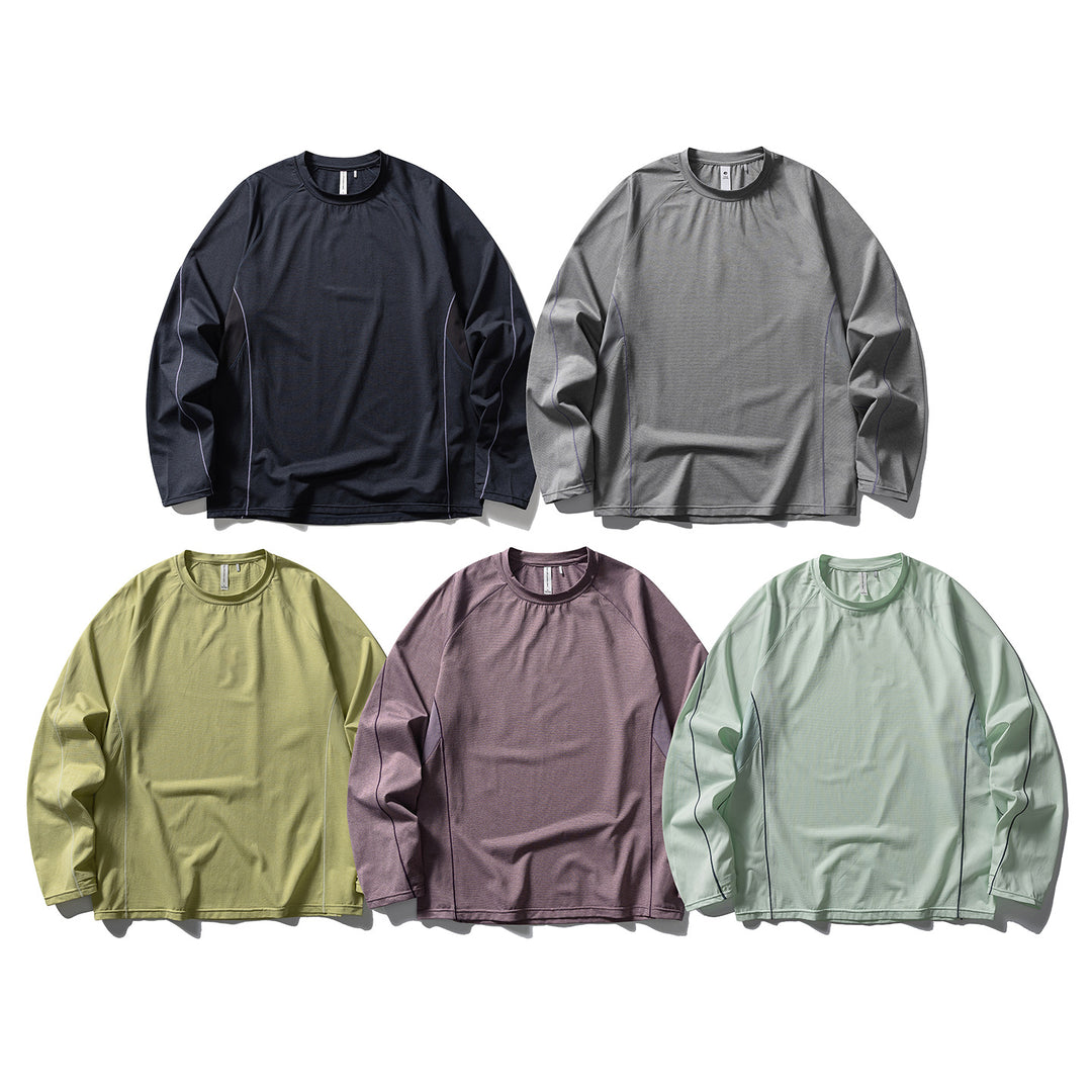 Unisex Leichtes technisches Longsleeve mit Raglanärmeln und Kontrastnähten Drune