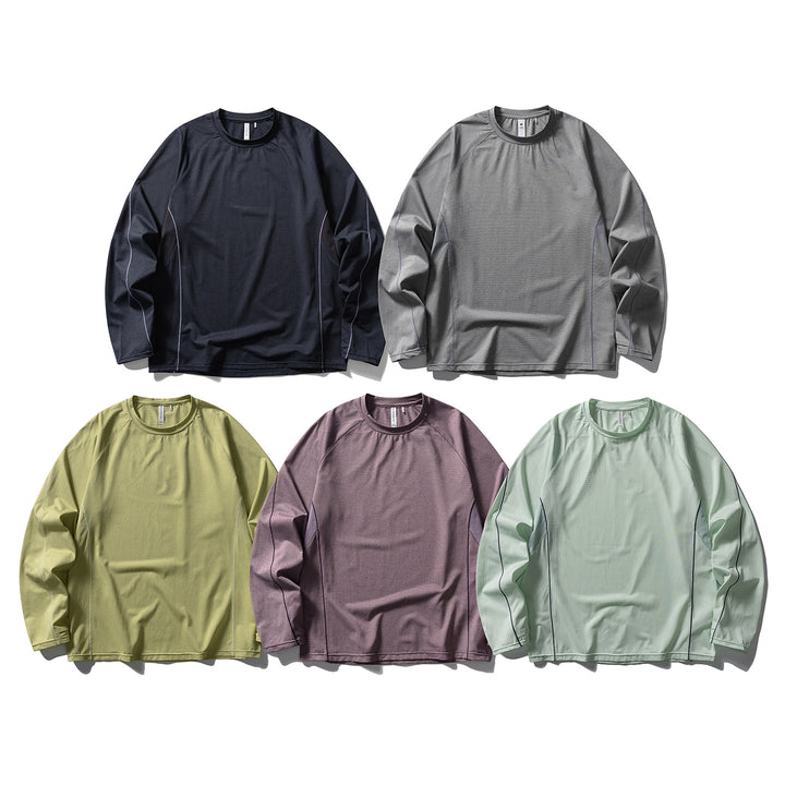 Unisex Leichtes technisches Longsleeve mit Raglanärmeln und Kontrastnähten Drune