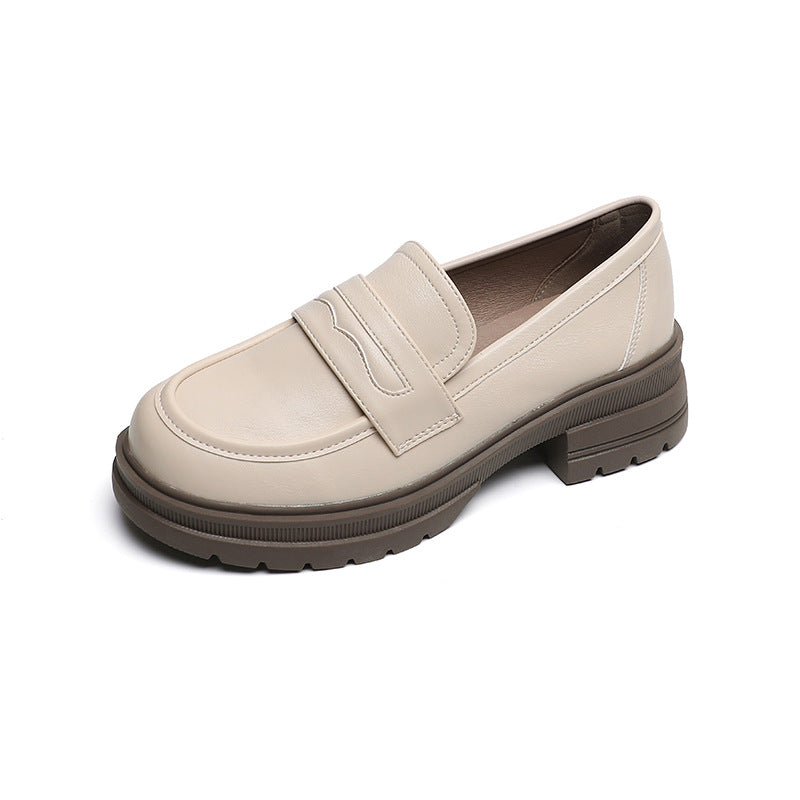 Damen Mokassin-Schuhe mit robustem Plateau und eleganter Schnalle Drune