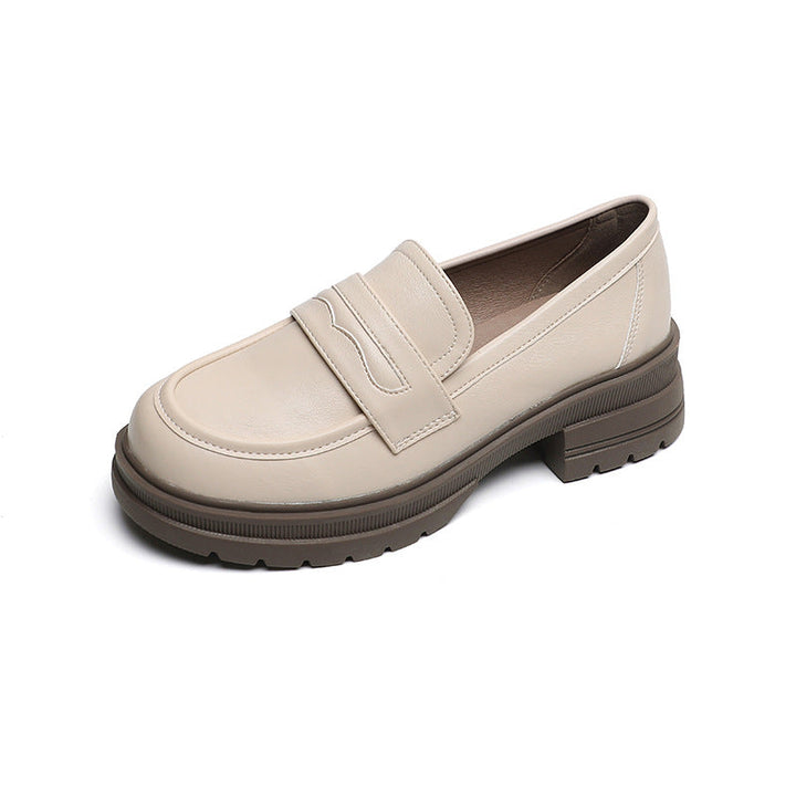 Damen Mokassin-Schuhe mit robustem Plateau und eleganter Schnalle Drune