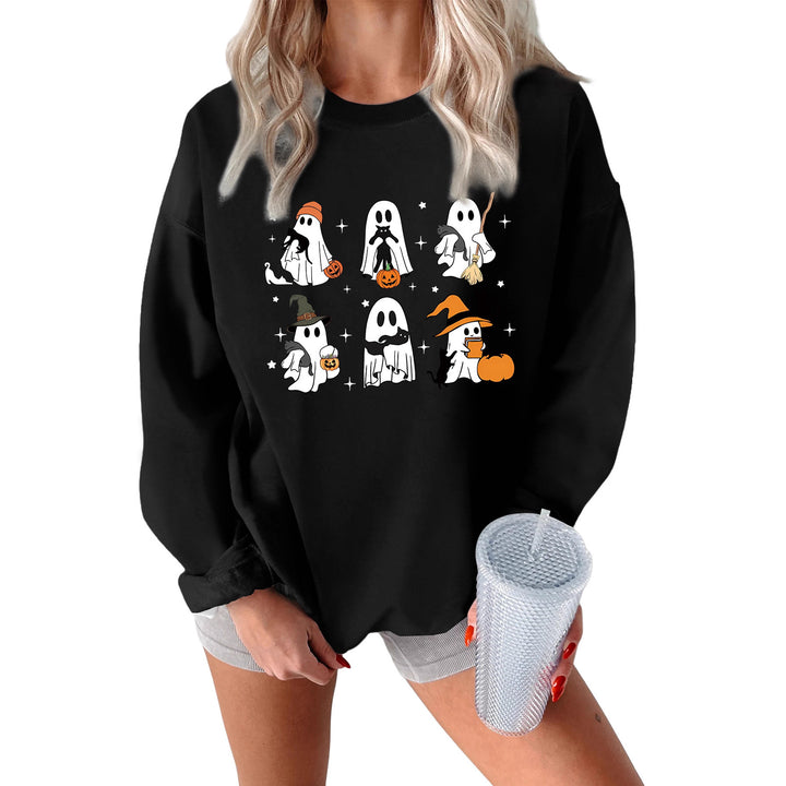 Damen Sweatshirt mit kreativem Gruselmotiv Drune