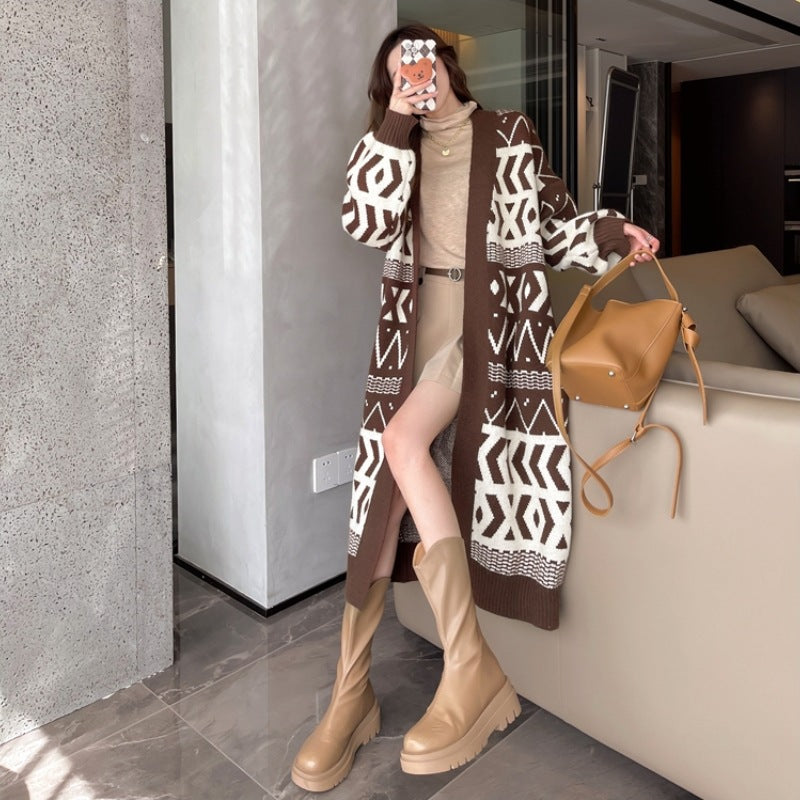 Damen Strickjacke im angesagten Ethno-Style mit weitem Schnitt Drune