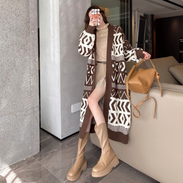 Damen Strickjacke im angesagten Ethno-Style mit weitem Schnitt Drune