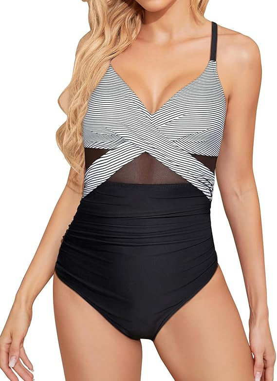 Damen Eleganter Einteiler mit raffiniertem Wickel-Design Drune