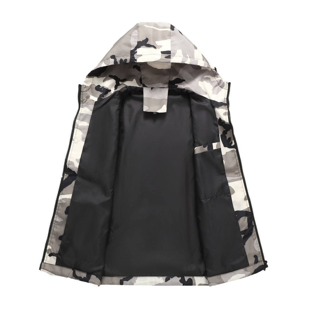 Herren Leichte Camouflage-Jacke mit Kapuze Drune