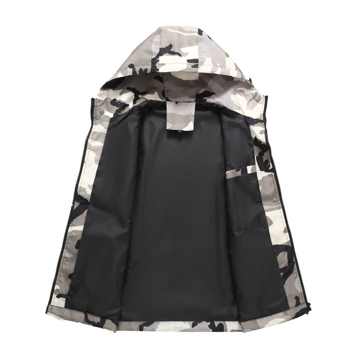 Herren Leichte Camouflage-Jacke mit Kapuze Drune