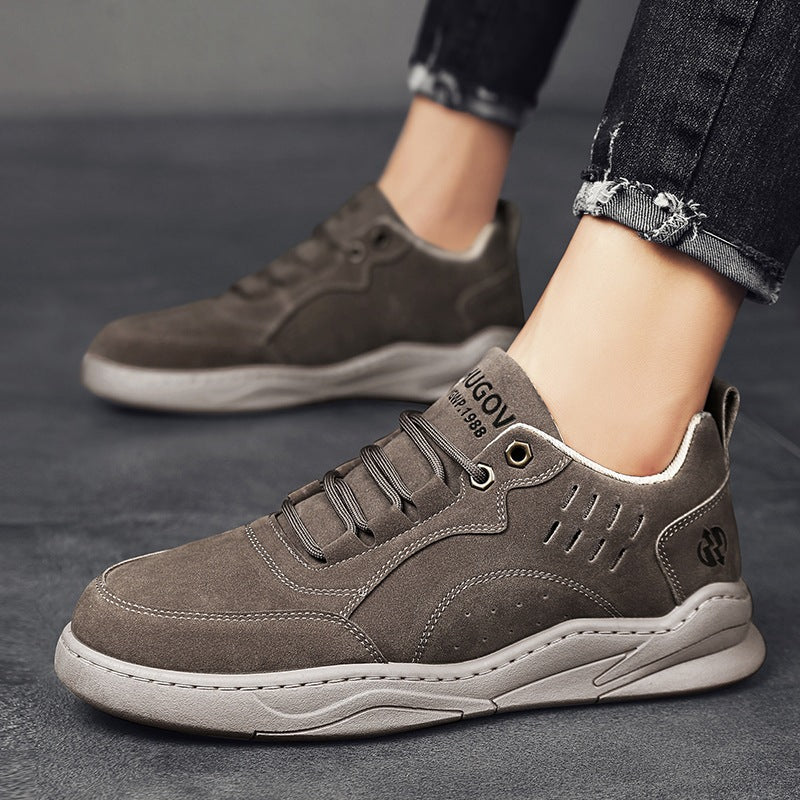 Herren urbane Retro-Cupsohlen-Sneaker aus Mikrofaser-Wildleder mit belüftetem Schaft Drune