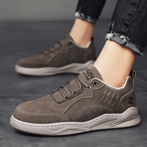 Herren urbane Retro-Cupsohlen-Sneaker aus Mikrofaser-Wildleder mit belüftetem Schaft Drune