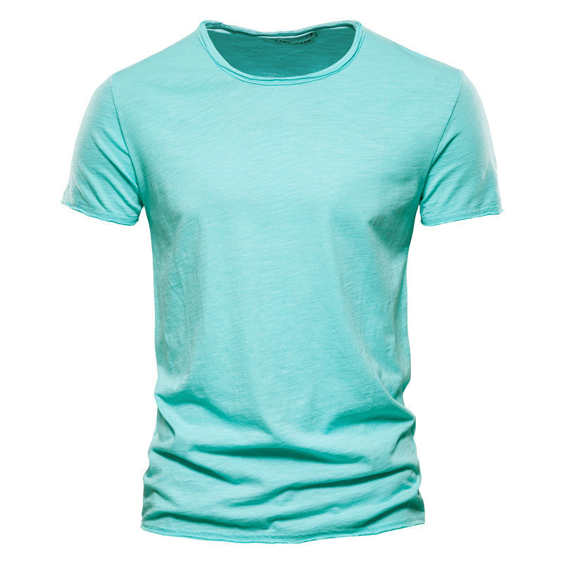 Herren nan leichtes Baumwollshirt mit Rundhalsausschnitt und schlanker Passform Drune