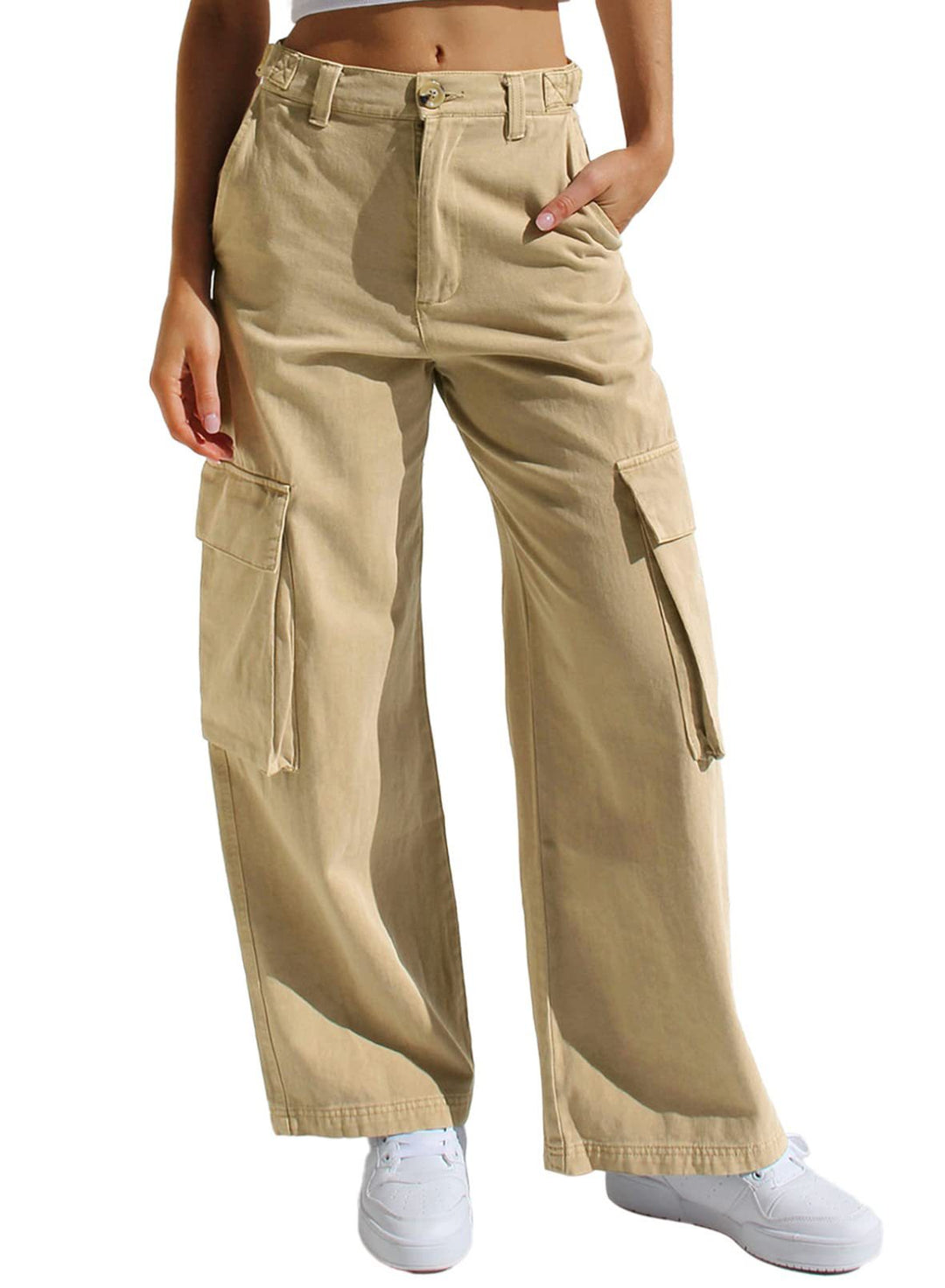 Damen Moderne Cargo-Hose mit funktionalen Seitentaschen und lässigem Schnitt Drune