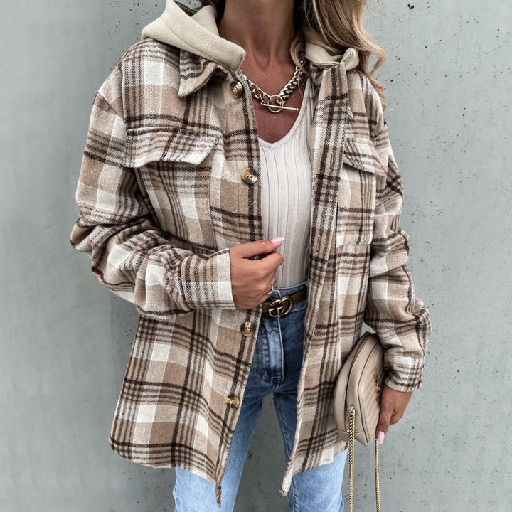 Drune | Karo Kapuzenpullover Mantel
