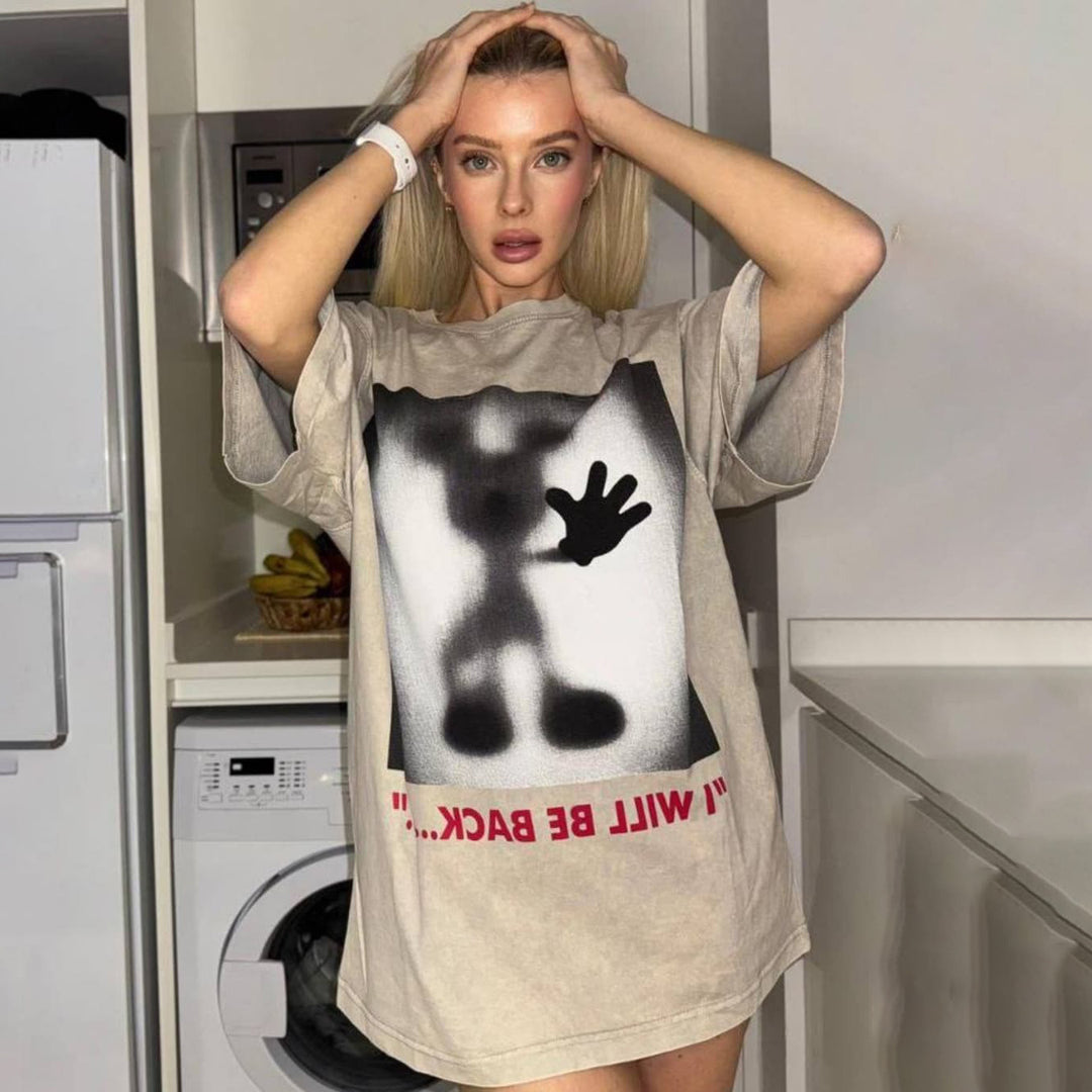 Damen Oversized Sweatshirt mit kreativem Grafischem Motiv Drune