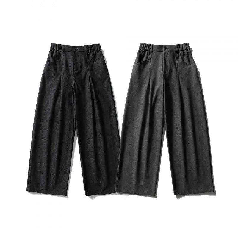 Damen Hochtaillierte Culotte‑Hose mit elastischem Rückenteil, soften Twill und dekorativen Vorderfalten Drune