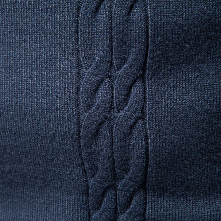 Herren Rollkragenpullover mit vertikalem Zopfmuster und schmaler Passform Drune
