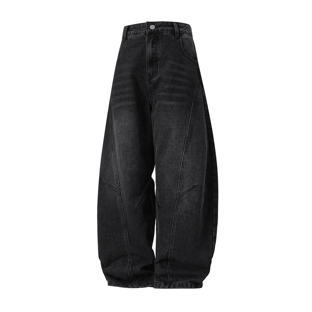 Damen Weite Balloon-Jeans mit hohem Bund und markanten Einsatznähten Drune