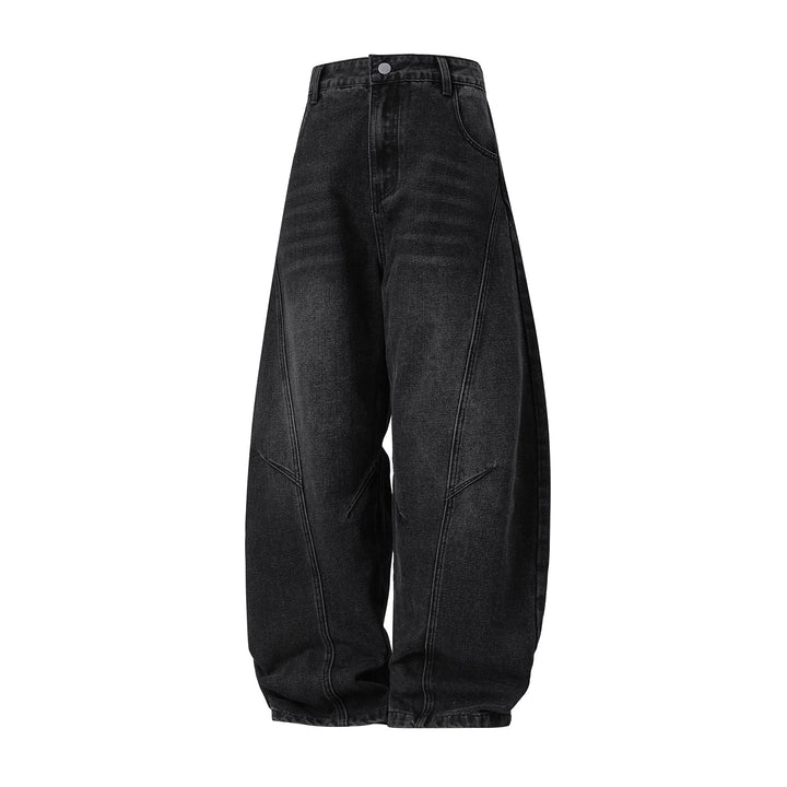 Damen Weite Balloon-Jeans mit hohem Bund und markanten Einsatznähten Drune