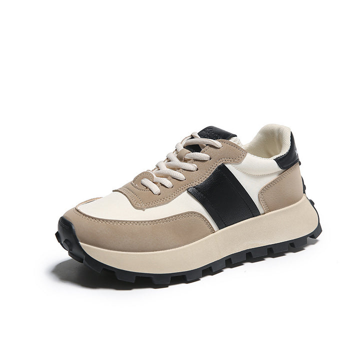 Damen Plateau-Casual-Sneaker mit profiliertem Gum-Profil und Velours-Overlays Drune