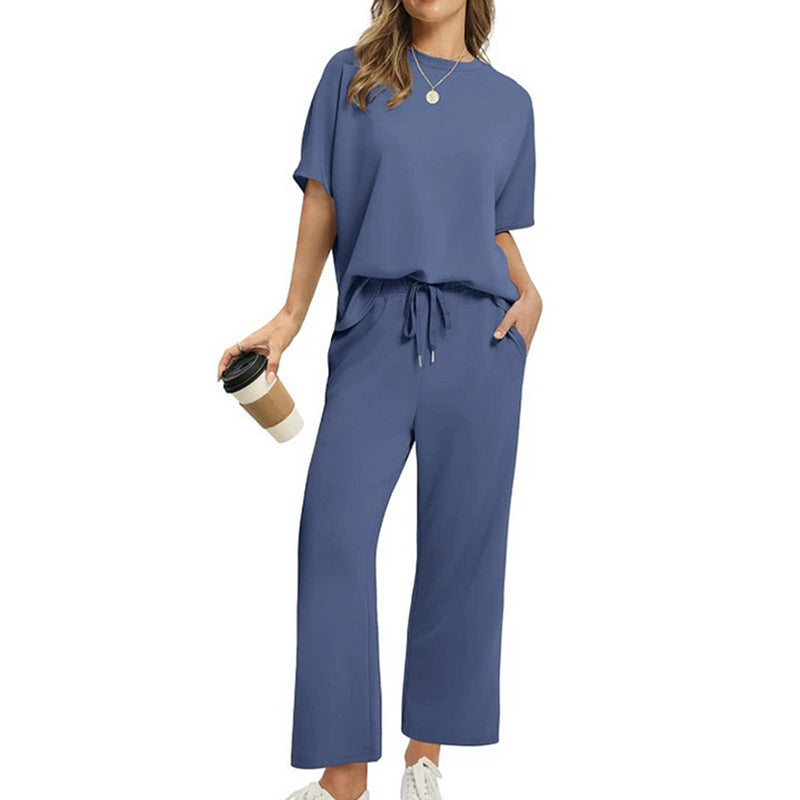 Damen Bequemes Freizeitanzug-Set mit lockerem Schnitt und stilvollen Taschen Drune