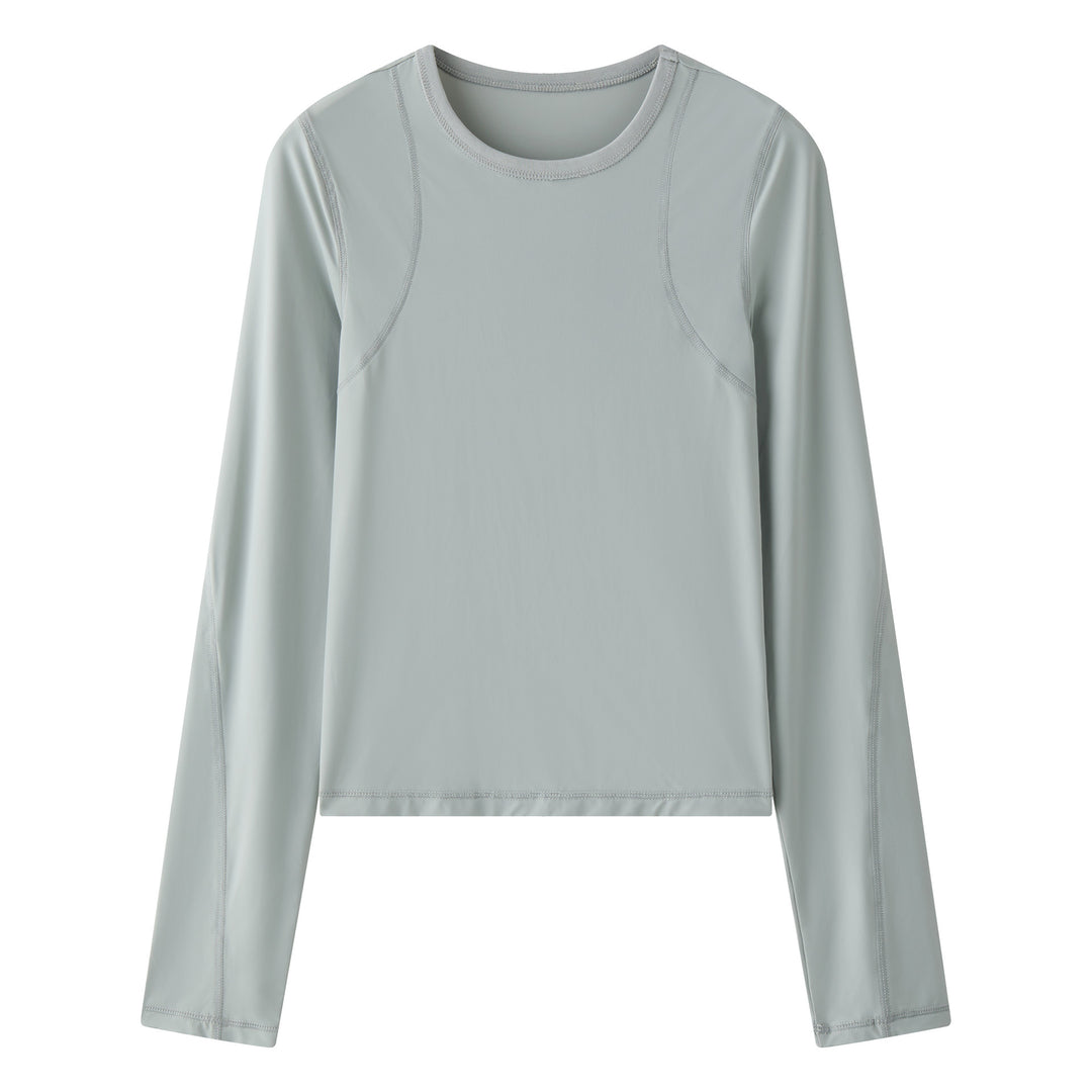 Damen Figurbetontes Langarm‑Funktionsshirt mit Daumenloch und Stretchnähten Drune