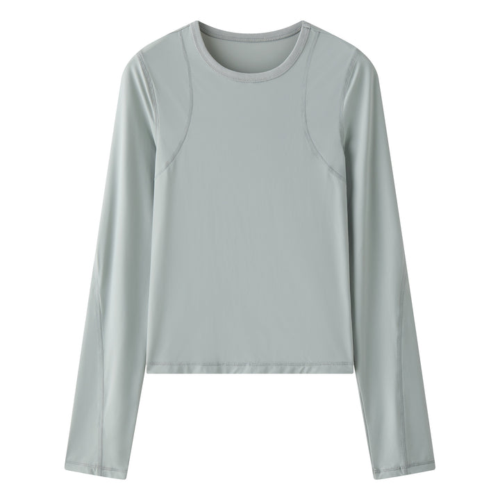 Damen Figurbetontes Langarm‑Funktionsshirt mit Daumenloch und Stretchnähten Drune