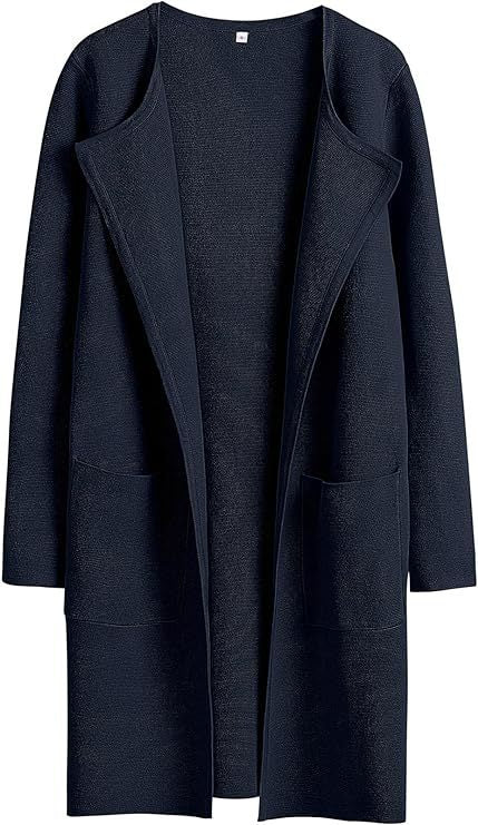 Damen Oversized Strickmantel mit offenen Fronten und praktischen Taschen Drune